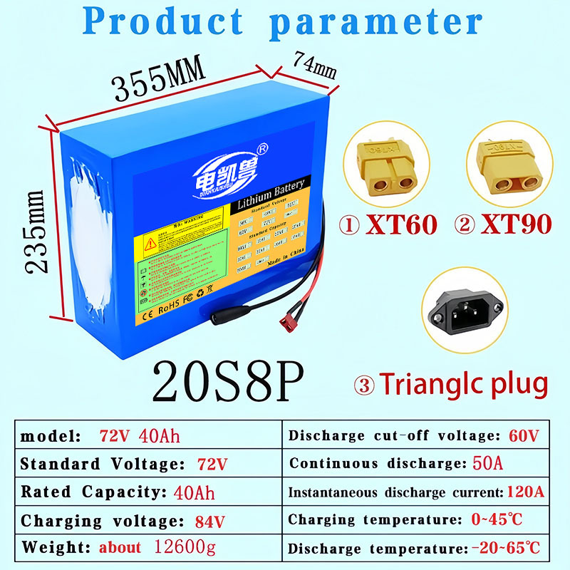 Batteria al Litio 72V 40Ah 30A - 60V 50Ah Electric Scooter Battery recensione e prezzo