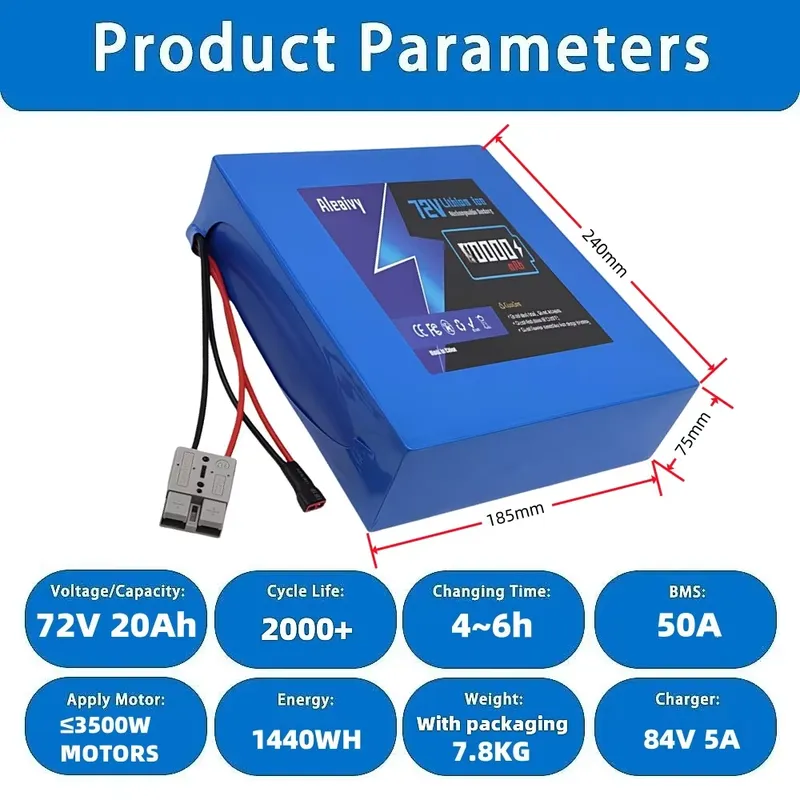 Batteria al litio 72V 84V 20S4 - 72V 40Ah Lifepo4 Battery Pack recensione e prezzo