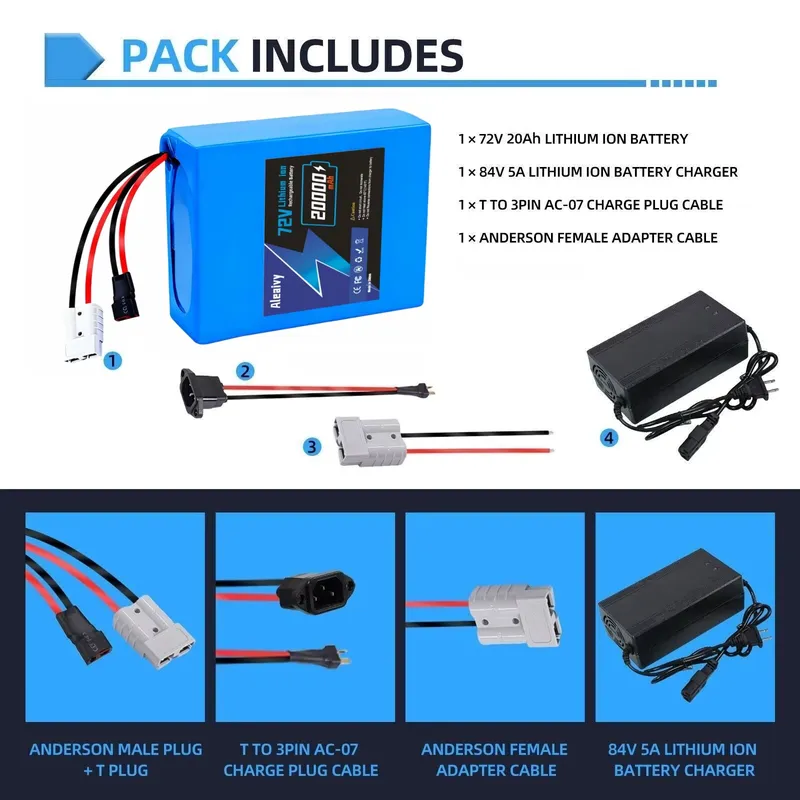 Batteria al litio 72V 84V 20S4 - 72V 40Ah Lifepo4 Battery Pack recensione e prezzo